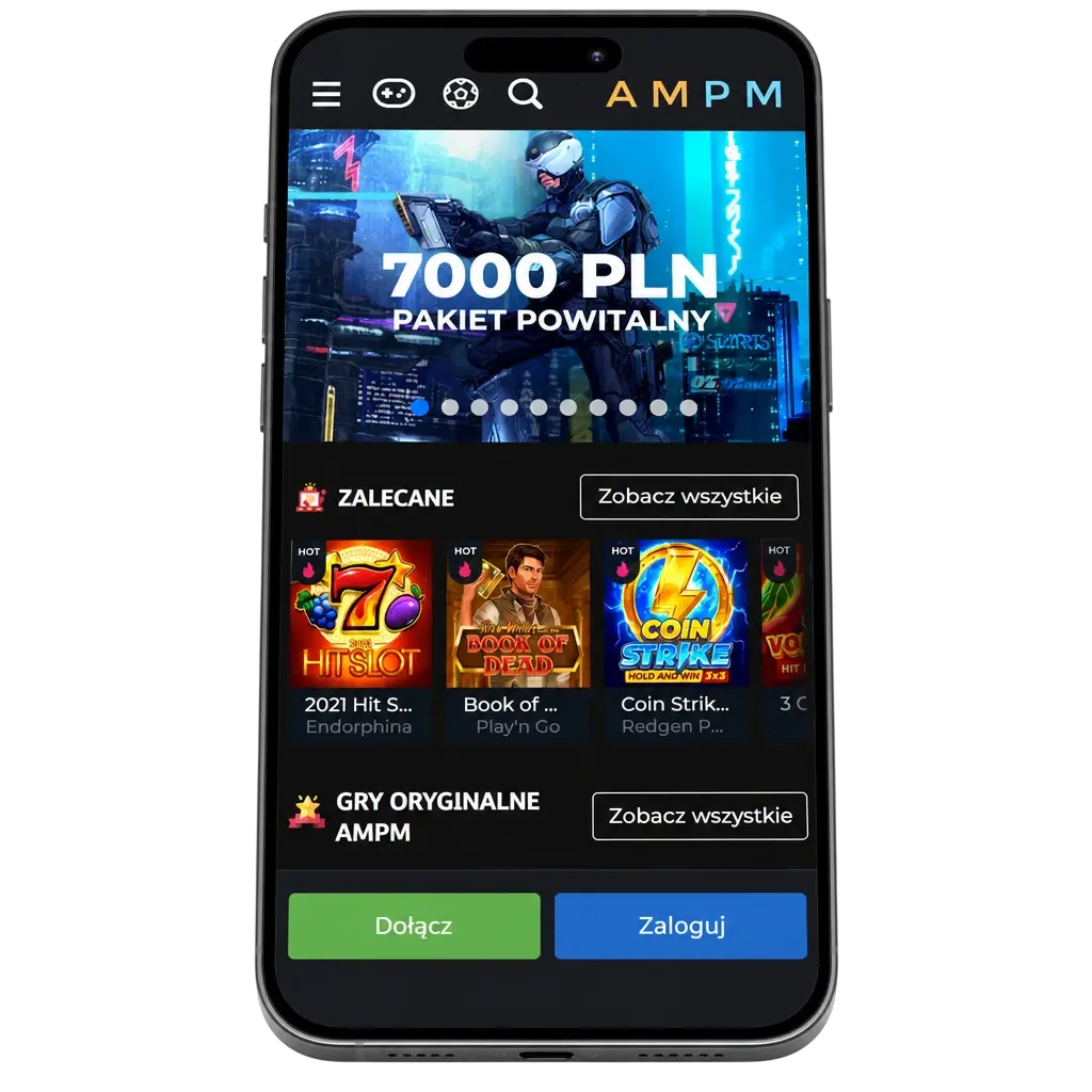 Aplikacja AMPM Casino na Android i iOS – legalne pobieranie PWA w Polsce, bonus powitalny 150% do 300 EUR
